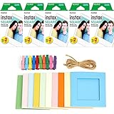 富士フィルム Instax Square インスタントフィルム + ハンギングフォトフレーム 正方形フィルム用 アソートカラー - デラックスアクセサリーセット