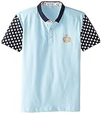 a.x.n.y Big Boys' Boys Short Sleeve Polo Shirt Large-Polka Light Blue 8 [並行輸入品]