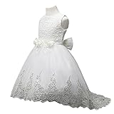 Domybest子供ドレス フォーマル 発表会 ワンピース ガールズ ホワイト ワンピース キッズドレス フラワードレス フラワーガール　花嫁介添人ドレス プリンセスドレス　ウェディング　ノースリーブ