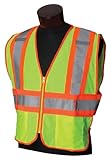 Jackson Safety 20298 ANSI Class 2 Two-Tone Polyester Safety Vest, Lime Mesh, Silver Reflective Tape 