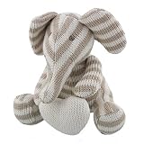 Beautiful Bambino Knitted cotton elephant with heart baby toy - unisex grey stripe by Bambino