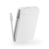 CIO モバイルバッテリー USB-Cケーブル内蔵 軽量 10000mAh SMARTCOBY Pro SLIM CABLE 35W (ホワイト) | MacBook対応, ノートPC対応, iPhone対応, 着脱可能ケーブル内蔵, 厚さ18mmの