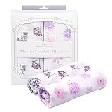 Manhattan Kids おくるみ モスリンコットン製 スワドル 2枚セット ダブルガーゼ 出産祝い 赤ちゃん バスタオル ベビー ブランケット 新生児 ガーゼタオル 綿100% 毛布 箱入り 1