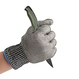 Cut Resistant Gloves-All Stainless Steel Double Safty Hand Protection Glove - Chainmail Mesh Butcher