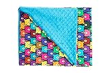 La Millou - Baby/Toddler Blanket - Cotton - Minky (28 x 32in) (Jelly Bears-Turquoise) by La Millou