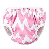 Bumkins Swim Diaper, Pink, Chevron, Large by Bumkins
