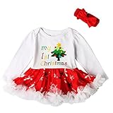 Ochine　ベビー　レース　ドレス　ワンピース＋ヘアバンド　二点セット　クリスマス　発表会　入園式　パーティー　子供　女の子　出産祝い　レッド＋ホワイト　0-18月歳設定