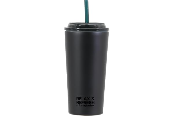 【オンライン限定】 パール金属 タンブラー マグ ボトル カップ コップ 500ml LLサイズ ストロー付 真空断熱 保冷 ドリップ コーヒー 広口 ブラック ストロータンブラー AZ-7070