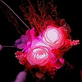 ほんのり香る100% プリザーブドフラワー ギフト アレンジ　[アロマピュア] (LED（光るバラ）)