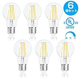 LVWIT シャンデリア電球 泡型 E26口金 6.5W 2700K 800Lm 広配光 クリ...