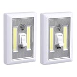 TorchStarポータブルナイトライト、電池式、2 COB LEDパネルコードレススイッチライト 2 PACK YZWLSSWL-2P5W90
