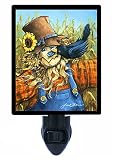 Night Light – Cornfield Antics – Scarecrow – ブラックBird – Fall – 秋