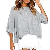 トップス レディース Tシャツ Timsa ドルマン シャツチュニック ブラウス 可愛い 体型カバー おしゃれ セクシー 無地 上着 春夏秋 セーター カットソー women ゆるtシャツ ドルマン 