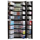 DVD 収納 ラック CD 収納 漫画 コミック 本棚 大量 幅90 高さ93 2個組 日本製 ダークブラウン