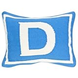 Jonathan Adler Letter Baby Pillow, Blue, Monogrammed D [並行輸入品]