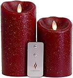 Set of 2 Luminara Primitive Flameless Candles: 3.75x5 3.75x7 Rio Red Luminara Flameless Candles with