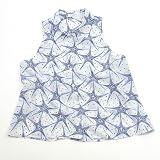 エキプモン 2013SS Mina Galactic Star Confetti Printed スタープリント ノースリーブ シルクブラウス とろみシャツ ブライトホワイト/ブルー Q490-E22