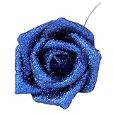 魔法使いハウルと火の悪魔50個輝く人工花FoamローズブライダルウェディングBouquetsウェディングパーティーホームガーデン装飾 ブルー A01FL16CA1112ZK00030