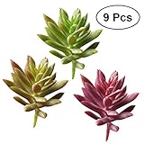 VORCOOL 9pcs装飾的な人工植物多量のロータス花の葉フェイク植物実物の植物フェイク植物テーブルガーデンキッチンホームパーティーの装飾