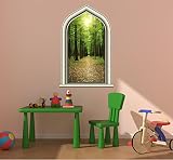 48 " Castleウィンドウ中世ビューEnchanted Forest # 2壁グラフィックホームオフィスアート飾りdenステッカー子供部屋デカールMan Cave Large