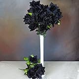 BalsaCircle 168 OpenベルベットバラウェディングFlowers Bouquets供給 – 16色 ブラック