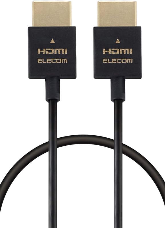 エレコム HDMI ケーブル 1m スーパースリム 1.4 ハイスピード 4K・2K(30Hz) ARC対応 【HIGH SPEED with ETHERNET認証済み】 ECDH-HD14SS10BK