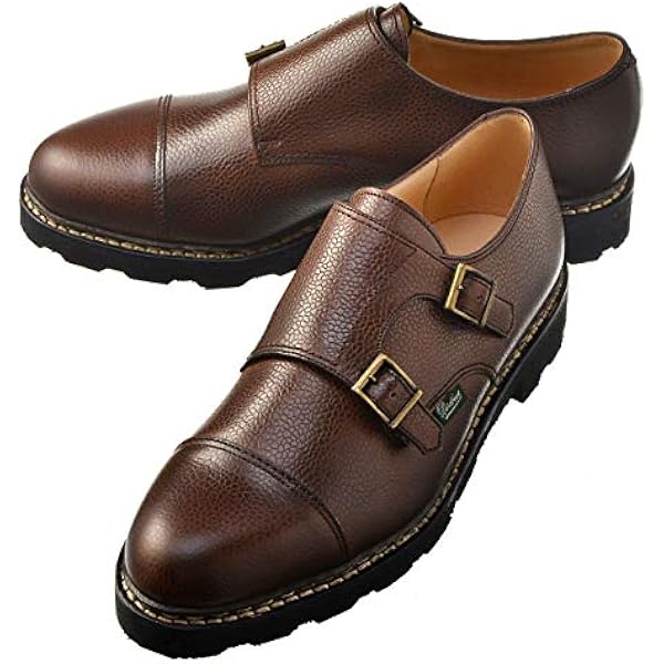 Amazon.co.jp: Parabutt Double Monk William Grain Leather Dark