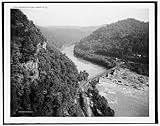 Photo :新しい川渓谷、Railroadブリッジ、トラック、崖、Gauley、ウェストバージニア州、WV、c1910