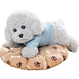 TAKEY犬 ぬいぐるみ プードル可愛い トイプードル ぬいぐるみ プレミアムパピー プレゼント かわいい 犬雑貨 ギフト 元気な仔犬 トイプードル ショコラちゃん 犬 プードル ぬいぐるみ 誕生日 プレゼント (38cm,青いトレーナー青い子犬)