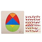 木製パズル 子供 はめこみ 形合わせ おもちゃ 知恵の板 知恵パズル 3才から パズル 幼児 知育玩具 積み木 hibote PB-7