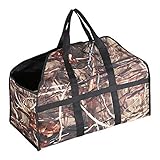 gloglow薪バッグキャリア、ポータブルログキャリーTotesバッグラックホルダーwith Self Standingデザインとセキュリティハンドルfor暖炉、キャンプ、木製ストーブ