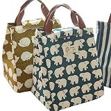 防水布の保温パック弁当箱弁当箱のランチ袋 (北極グマ 装飾的なパターン ヘッジホッグ)
