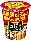 明星 ロカボNOODLES おいしさプラス こってり醤油[栄養素バランスヌードル (低糖質、192kcal、高たんぱく、たっぷり食物繊維、PFCバランス) ] 59g×12個 名倉商事