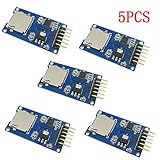 KKHMF 5個 Micro SD TFカードメモリシールドモジュール Arduinoに対応 SPIマイクロSDアダプタ 6PIN