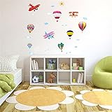 ホットエアバルーンPlanesクラウドスカイDIYウォールステッカーホームデカール子供部屋インテリア