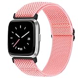 コンパチブル Fitbit Versa/Fitbit Versa 2/Fitbit Versa/Lite/Fitbit Versa SE ナイロン弾性スポーツバンド交換用ストレッチバンド ストラップ