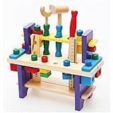 児童木質益智はおもちゃの多機能工具台を備えて