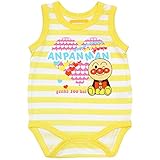 【本体綿100％】2016年 夏物 アンパンマンガール 天竺 ハートボーダー ノースリロンパス Anpanman Girl イエロー◇70cm