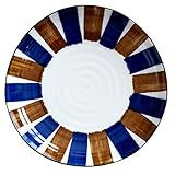 テーブルウェアイースト 三角大皿 23cm 青茶サビ十草