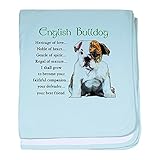 CafePress – 英語ブルドッグ – スーパーソフトベビー毛布、新生児おくるみ ブルー 048500123225CD2