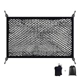 PGMARO 車用 ラゲージネット90cm *40cm 荷物落下防止 収納袋 付き ネット固定フック フック 付き SUV アルファード ヴェルファイア 30系 ヴォクシー ノア 80系 ハイエース エスティマ セレナ など適合 ラゲッジネット トランクネット