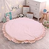 Enjoygojp ベビーマット キッズプレイマット クロールマット カーペット 子供用 赤ん坊 幼児 円形 おしゃれ 柔らかい 水洗い可能 ピンク