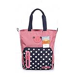 Cute Minorマザーズバッグ 2way 大容量 ドット柄 ママバック トート ショルダーマザーズバッグ マザーバッグサブバック おむつ替えシート おむつポーチトート多機能 (ピンク)