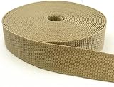 「PP25」 5ｍ/１巻 PPテープ 幅２５mm 厚1.4mm 丈夫 PPベルト 25mm 手芸用テープ 手芸用バンド クラフトテープ 幅25mm ベージュ