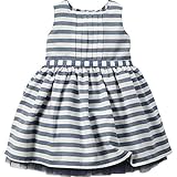 カーターズ Carter's ワンピース ノースリーブ ストライプ 綿サテン100% オムツカバー付き Striped Sateen Dress NB (50-55cm)