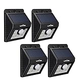 Litom ソーラーLEDライト センサー搭載 アウトドアライト 夜間自動点灯 表玄関/壁掛け/パーク/ガーデン/庭などに照明用(4点セット)