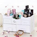 防水多機能化粧品収納ボックスDIYドレッシングテーブルシェルフ ( 色 : 白 )