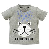 西松屋 [EFD] アニマルフェイス英字半袖Tシャツ 【80cm・90cm・95cm】　80　グレー