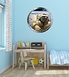 24 "舷窓インスタントSpace Ship Window View Astronautフローティング# 2シルバー壁デカールステッカー子供部屋ホームアート飾りグラフィックMedium