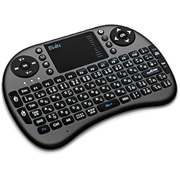 Ewin® ミニ キーボード Bluetooth 3.0 タッチパッド搭載 マウスセット ポータブル 超小型 ワイヤレス キーボード 日本語配列 92キー 多機能ボタン USBレシーバー付き Mini Bluetooth Keyboard【日本語説明書と1年の保証付き】ブラック